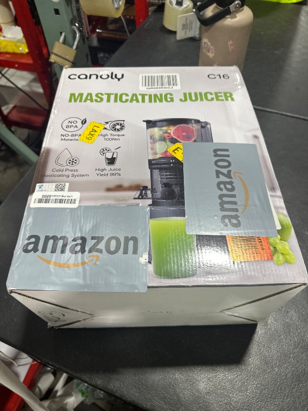 Photo 1 of Canoly C16 Cold Press Juicer, 6" Extra Wide Feed Chute with Dual Strainers (Juice & Sorbet), Powerful AC Brushless Motor, Self Precut System, Juicer Machines with BPA Free (Space Gray)