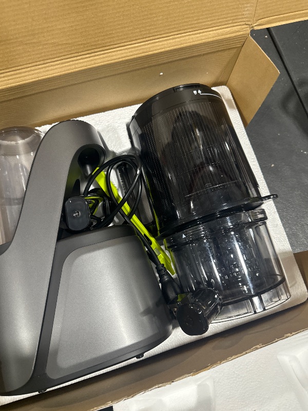 Photo 1 of Canoly C16 Cold Press Juicer, 6" Extra Wide Feed Chute with Dual Strainers (Juice & Sorbet), Powerful AC Brushless Motor, Self Precut System, Juicer Machines with BPA Free (Space Gray)