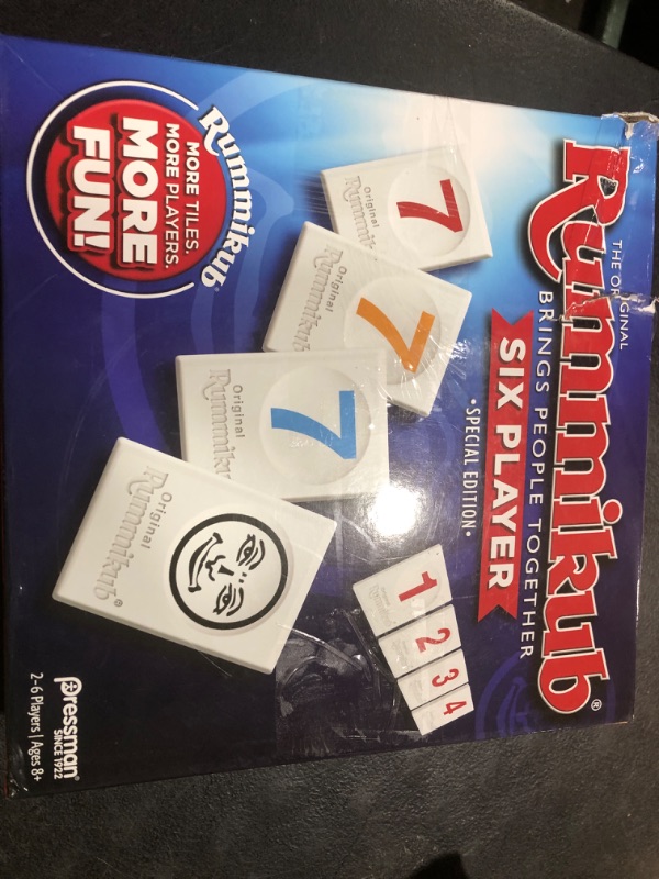 Photo 1 of Rummikub Six Player Edition - The Classic Rummy Tile Game - More Tiles and More Players for More Fun! by Pressman , Blue