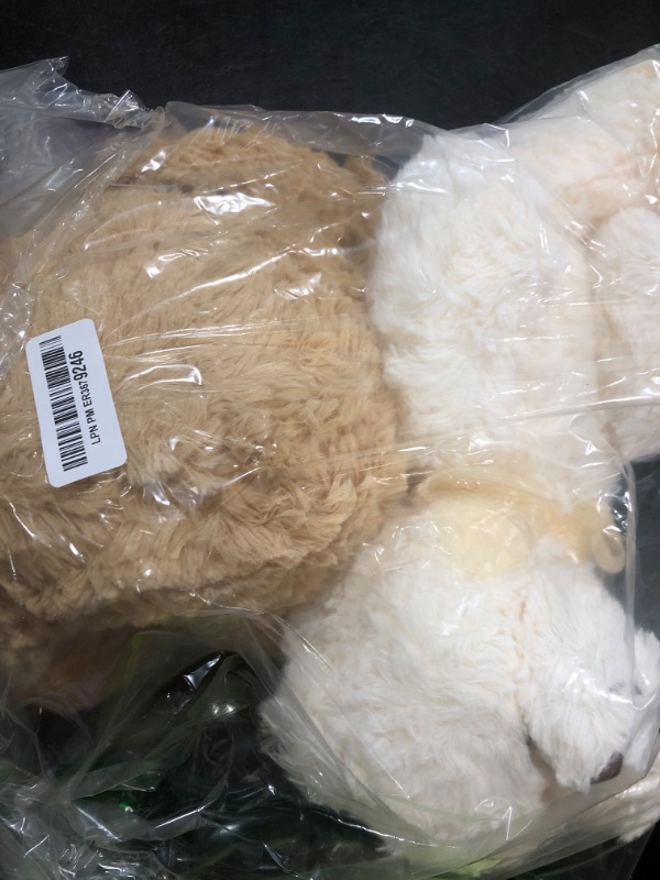 Photo 1 of HyDren 2 Pack Plush Bear Stuffed Animals 18 Inch Cuddly Stuffed Bear Plushies with Bow for Birthday Gifts Baby Shower Party Favor Decors(Beige, Light Brown)