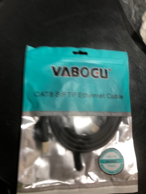 Photo 1 of Vabogu Cat 8 Ethernet Cable, 5ft Heavy Duty High Speed Internet Network Cable, 26AWG, 2000MHz 40Gbps with Gold Plated RJ45 Connectors, Shielded for Indoor & Outdoor Use