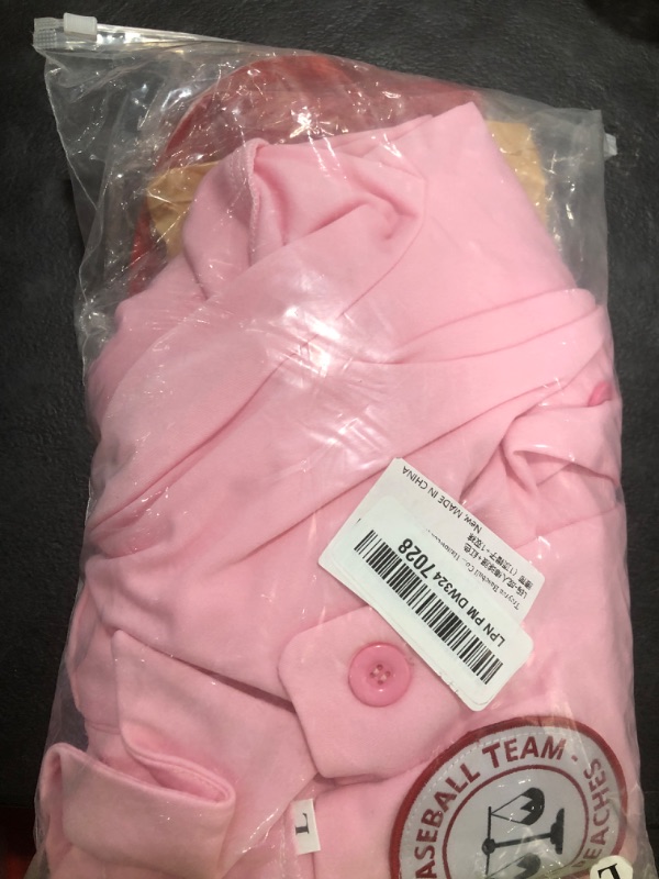 Photo 1 of Treyrea Women's Baseball Costume Dress Uniform With Cap for Halloween (Pink, Large)