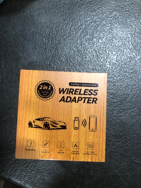 Photo 1 of 2-in-1 Wireless CarPlay Adapter Support Apple CarPlay & Android Auto, Mini Bluetooth USB A & USB C Dongle Convert Wired to Wireless Compatible with iPhone & Android