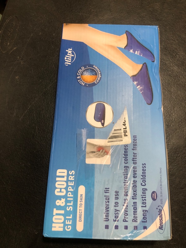 Photo 1 of Hilph Foot Ice Pack Slippers for Plantar Fasciitis, 2 Packs - Reusable Hot & Cold Packs, Gel Ice Slippers for Foot, Broken Toes, Gout, Surgery, Neuropathy, Diabetic, Swollen (Black)