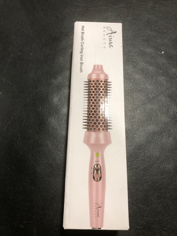 Photo 1 of Aima Beauty Hair Curling Iron Brush, 1.5"/40mm Hot Round Brush, Create Smooth & Shiny Loose Curls, Fast Heating Thermal Brush, Dual Voltage, 60Mins Auto Shut Off, Pink