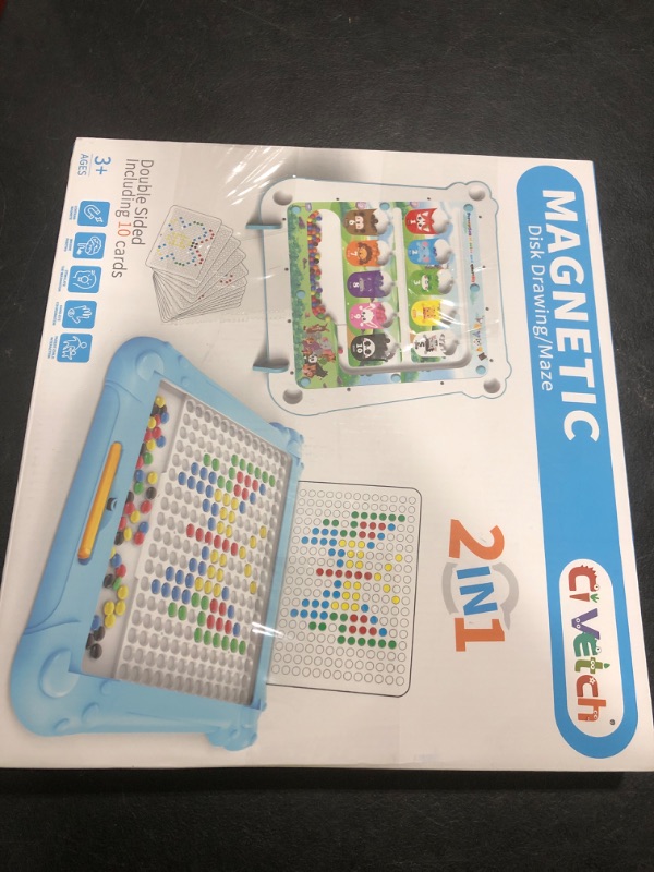 Photo 1 of 2-IN-1 Large Magnetic Drawing Board for Toddlers Kids, Magnetic Color and Number Maze, Magnetic Dot Art Board for Kids, Montessori Education Travel Toys for Kids Boys Girls Age 3 4 5 6 7 8 Years Old