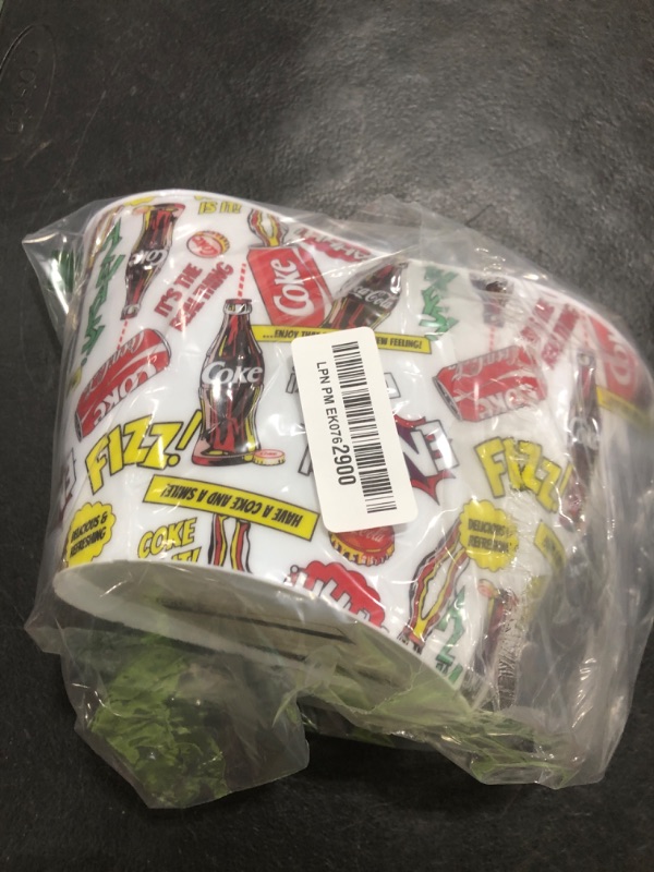 Photo 1 of TableCraft CC401 Coca-Cola Popcorn/Snack Bucket “Pause & Refresh” | Plastic Popcorn Bucket, Retro Design, Holder for Snacks, Reusable Popcorn Bowl for Movie Night, 7.375” Diameter