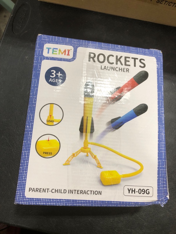 Photo 1 of TEMI Rocket Launcher for Kids, 12 Foam Rockets and Launcher Pad, Launch up to 100+ft, Kids Outdoor Toys, Birthday Gift Toys for Kids Boys Girls Age 3 4 5 6 + Years Old