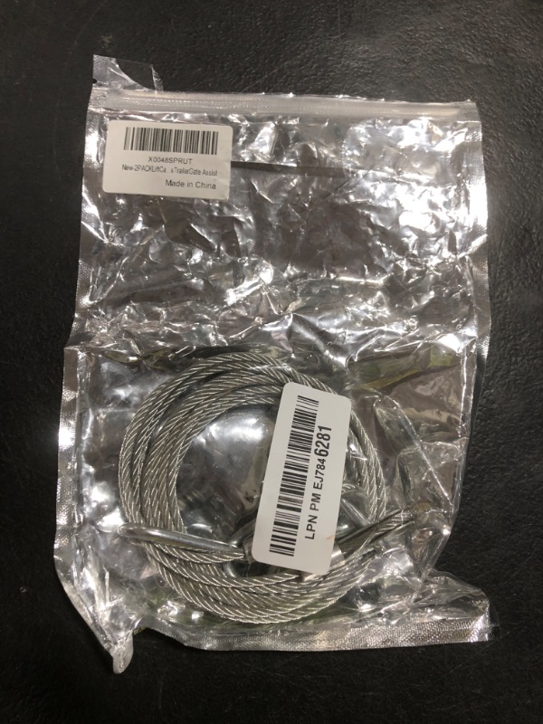 Photo 1 of 2Pcs Lift Cable Replacement with EZ Spring Clips, Stainless Steel Cable for Trailer Gate Lift Trailer Gate Assist