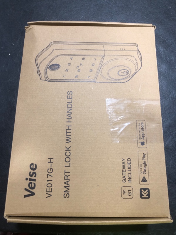 Photo 1 of Veise VE017G-H Wi-Fi Smart Fingerprint Front Door Lock Set, Remote App Control, Keyless Entry Deadbolt with Handle, Backlit Keypad, Alexa Compatible, Auto Lock, Easy to Install, Matte Black
