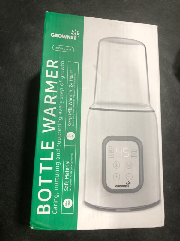 Photo 1 of GROWNSY Bottle Warmer, 8-in-1 Fast Baby Milk Warmer with Timer for Breastmilk or Formula, Accurate Temperature Control, Multifunctional Baby Bottle Warmers for All Bottles- Blue