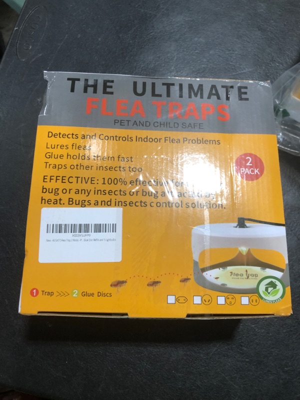 Photo 1 of KILSACO Flea Trap for Inside Your Home 2 Packs - Premium Electric Flea Traps, Natural and Child-Friendly Indoor Flea Control for Home & Garage with 5 Glue Disc Refills and 5 Lightbulbs