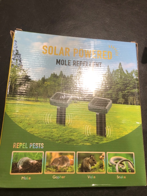 Photo 1 of Mole Repellent for Lawns 8 Pack, Solar Powered Mole Repeller Ultrasonic Gopher Repellent, Outdoor Waterproof Vole Vibration Stakes,Sonic Gopher Deterrent Yard for Rodent Groundhog Snake Chipmunk