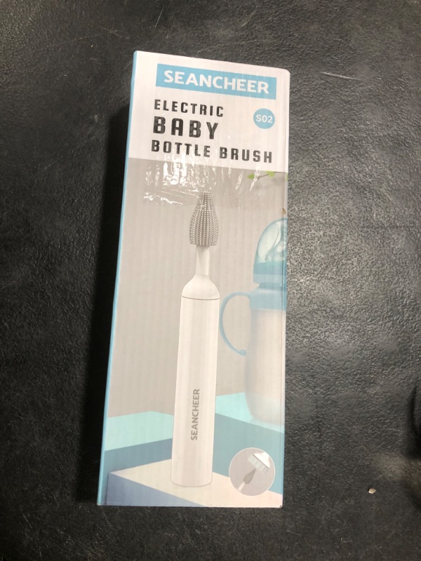 Photo 1 of SEANCHEER S02 Electric Bottle Brush Cleaner, Waterproof Baby Bottle Brush, AA Battery-Powered & 360° Wrist-Friendly, with Silicone Bottle/Nipple/Straw Brush, Perfect Essentials for New Parents