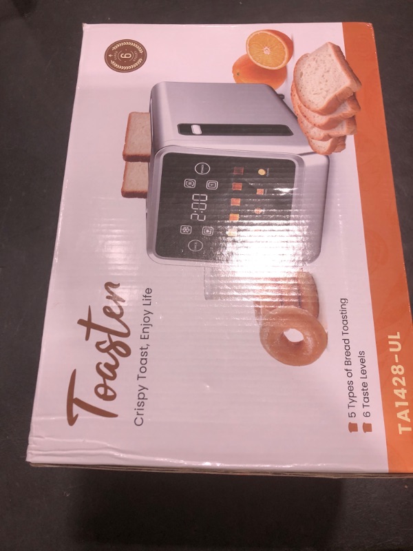 Photo 1 of Toaster 2 Slice Wide Slot, Stainless Steel Digital Toasters Best Rated Prime, Touch Screen Toaster for 5 Bread Types/6 Shade Settings/Single Slot Toasting/Memory Function/Defrost/Reheat