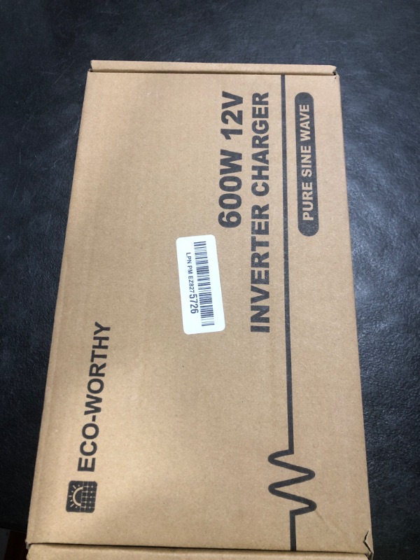 Photo 1 of ECO-WORTHY 600W Pure Sine Wave Inverter Charger, Power Inverter with 25A LiFePO4 Battery Charger, 12V to 110V for UPS Backup Power Deep-Cycle Batteries RV Boat Home