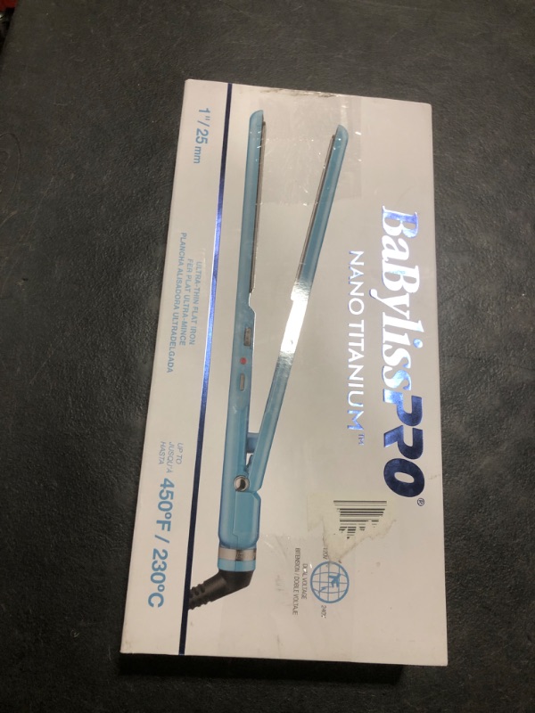 Photo 1 of BaBylissPRO Nano Titanium Flat Iron Hair Straightener , 1/2" Ultra- Thin Hair Straightener Iron for Professional Salon Results and All Hair Types