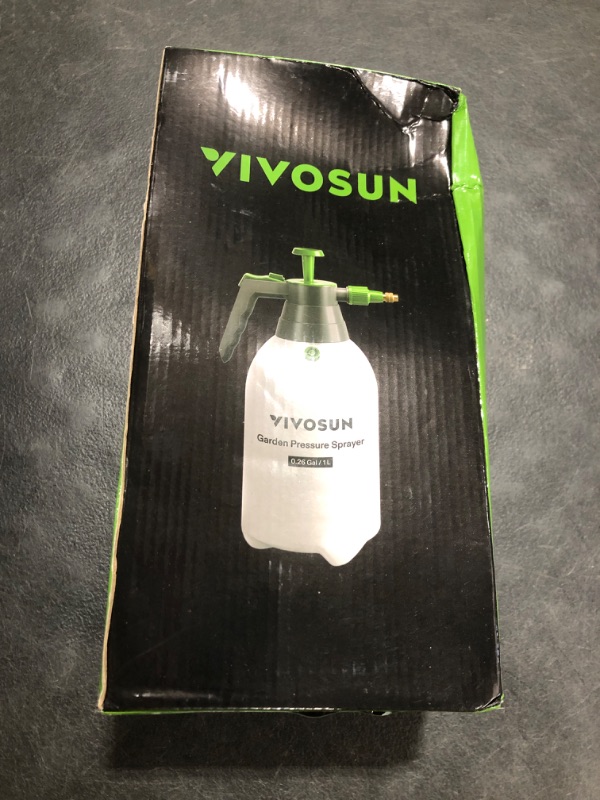Photo 1 of VIVOSUN Handheld Garden Sprayer, 1L Pump Sprayer, 34oz Water Spray Bottle with Safety Valve, Adjustable Nozzle, Extended Spray Rod & Additional Seals, Ideal for Watering, Fertilizing, Cleaning