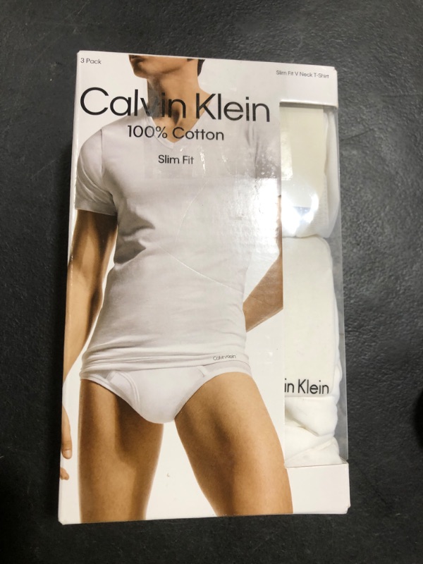 Photo 1 of Calvin Klein Underwear Cotton Classics Multipack Short Sleeve V-Neck Slim Fit White MD
