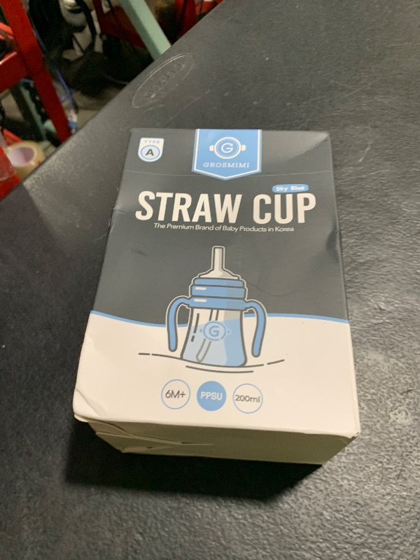 Photo 1 of GROSMIMI Spill Proof no Spill Magic Sippy Cup with Straw with Handle for Baby and Toddlers, Customizable, PPSU, BPA Free 6 oz (Sky blue)