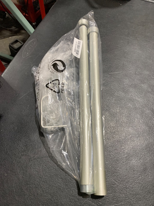 Photo 1 of VOIIY Silver Curtain Rods for Windows 18 to 45 Inch(1.5-3.75 Feet),1" Diameter Drapery Rods with Modern Style End Cap Finials,Size:18-45 Inch, Antique Silver