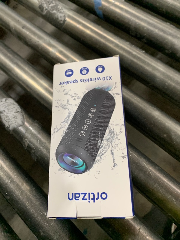 Photo 1 of Ortizan Portable Bluetooth Speaker: IPX7 Waterproof, 24W Loud Sound, Deep Bass, Bluetooth 5.3, LED Lights, Wireless Stereo Pairing, 30H Playtime, for Home/Outdoor/Party/Beach, Birthday Gift (Red)