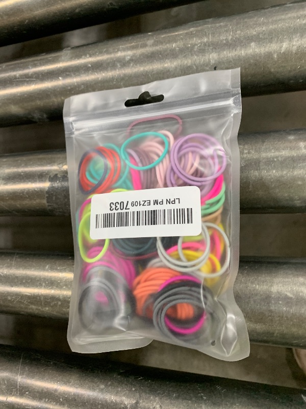 Photo 1 of TecUnite 200pcs 1inch Metal Free Hair Ties Bulk Rubber Bands Hair Bands Women Ponytail Holders(Multicolored)