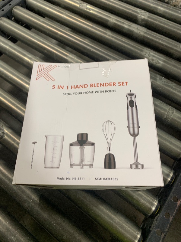 Photo 1 of KOIOS Immersion Hand Blender, 5-in-1 Hand Blender with Entire Stainless Steel Blender Shaft, Full Copper Motor, Built in 12 Speed Turbo Stick Blender, Handheld blender for Baby food, Smoothies, Soups