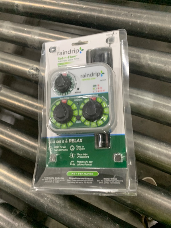 Photo 1 of Raindrip R675CT Analog 3-Dial Water, Sprinkler Timer with Rain Delay for Drip Irrigation, Garden, Self-Watering