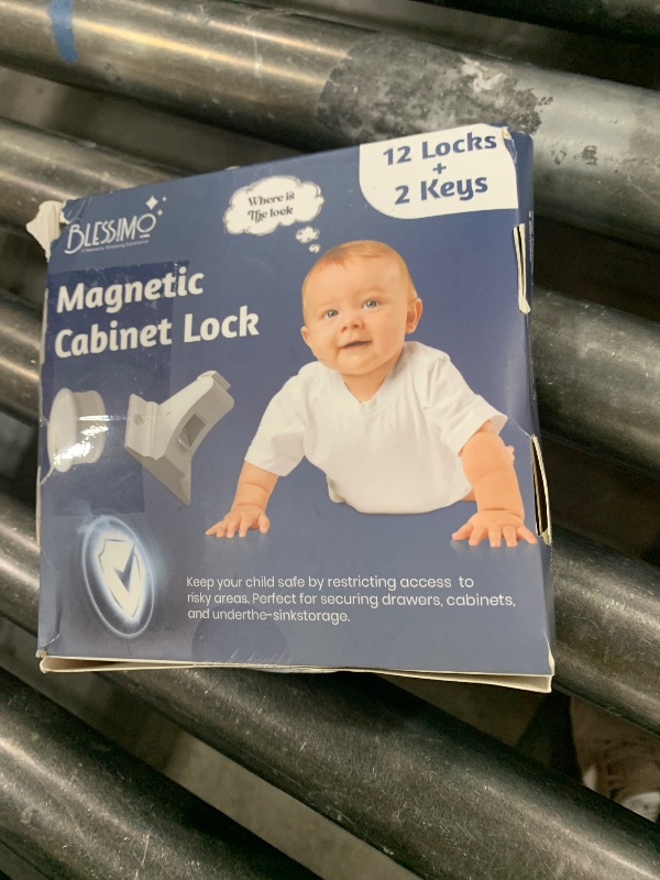 Photo 1 of 12 Pack Magnetic Cabinet Locks Baby Proofing with 12 locks and 2 Keys - Blessimo Child Locks For Kitchen, Cabinets and Drawers - 3M Adhesive Easy Installation