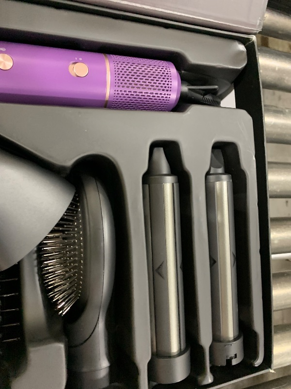 Photo 1 of Vincofy 7-in-1 Hair Dryer Brush and Hair Styler Set – Fast Drying, Curling, Straightening & Volumizing – Hot Air Styling Tool with No Heat Damage – for All Hair Types – Lavender