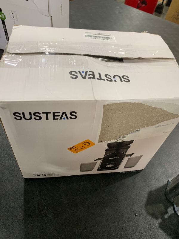 Photo 1 of SUSTEAS Cold Press Juicer, 300W, 5.3" Large Feed Chute, 1.5L Capacity, Automatic Feeding, High Yield, Easy to Clean, Ideal for Whole Fruits & Vegetables, Black