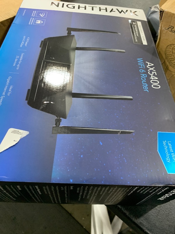 Photo 1 of NETGEAR Nighthawk 6-Stream Dual-Band WiFi 6 Router (RAX54S) – Security Features, AX5400 Wireless Speed, Up to 5.4 Gbps, Covers up to 2,500 sq. ft., 25 Devices - 1-Year Armor Subscription Included