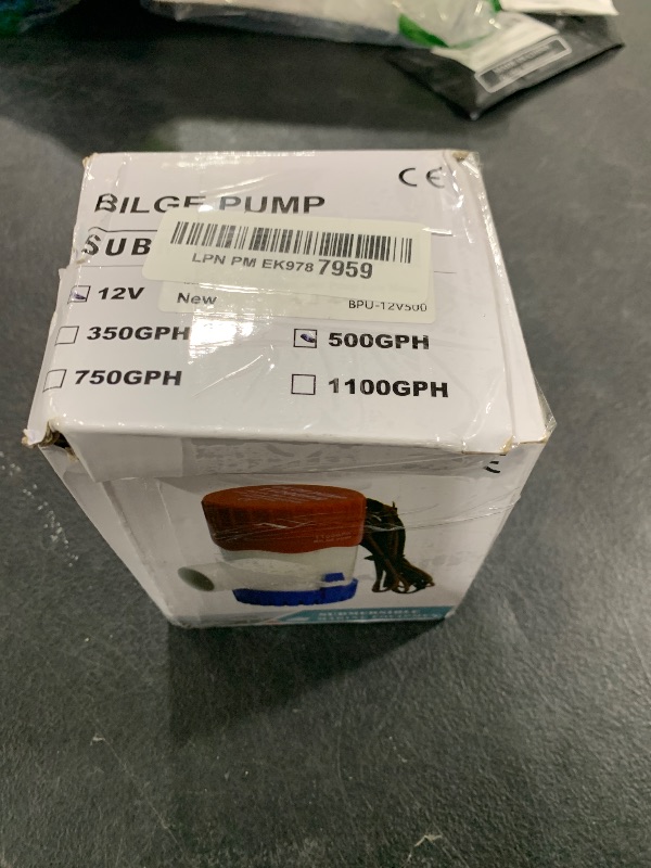 Photo 1 of Sanuke 500gph Bilge Pump Electric 12V for Boat Submersible Marine Water Pump Accessories Marin Boat, Water Pump Low Noise