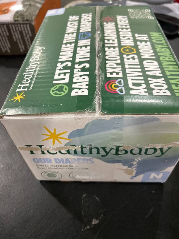 Photo 1 of HealthyBaby Our Diapers | EWG Verified Safe & Plant-Based Diapers | Leak Protection | Soft Organic Cotton Shell | Chlorine-Free Diaper for Sensitive Skin | Size N (Under 10 lbs) 66 Count