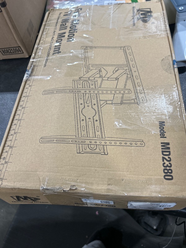 Photo 1 of Mounting Dream TV Wall Mount for 32-65 Inch Television,Mount with Swivel and Tilt, Full Motion Bracket with Articulating Dual Arms, Fits 16inch Studs, Max VESA 400X400 mm, 99lbs, MD2380