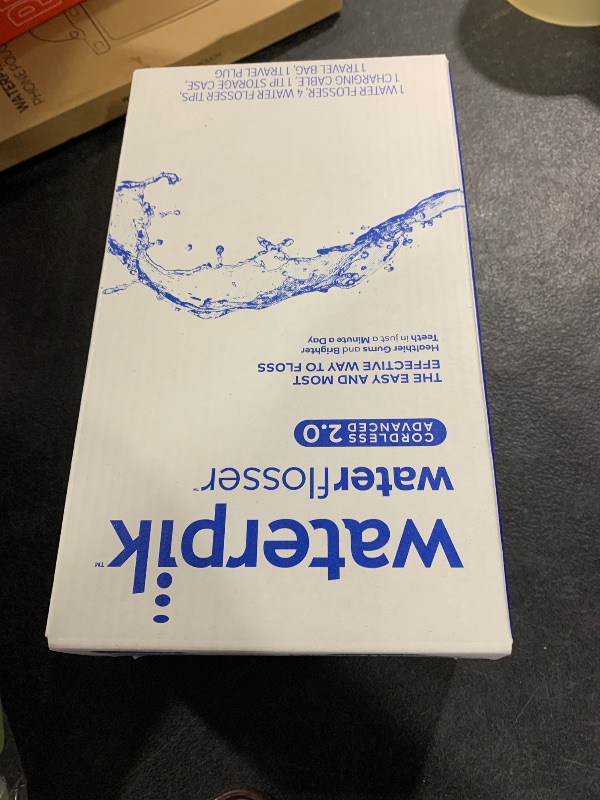 Photo 1 of Waterpik Cordless Advanced 2.0 Water Flosser For Teeth, Gums, Braces, Dental Care With Travel Bag and 4 Tips, ADA Accepted, Rechargeable, Portable, and Waterproof, White WP-580, Packaging May Vary