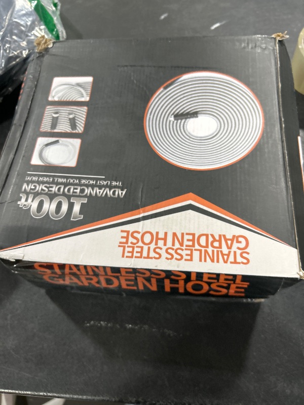 Photo 1 of 100 ft Stainless Steel Garden Hose - 2025 Upgraded Metal Water Hoses with 3/4" Solid Brass Fitting, Extra Strength Materials - Lightweight,Ultra Flexible,Durable,Kink-Less Water Hoses For Yard Camper