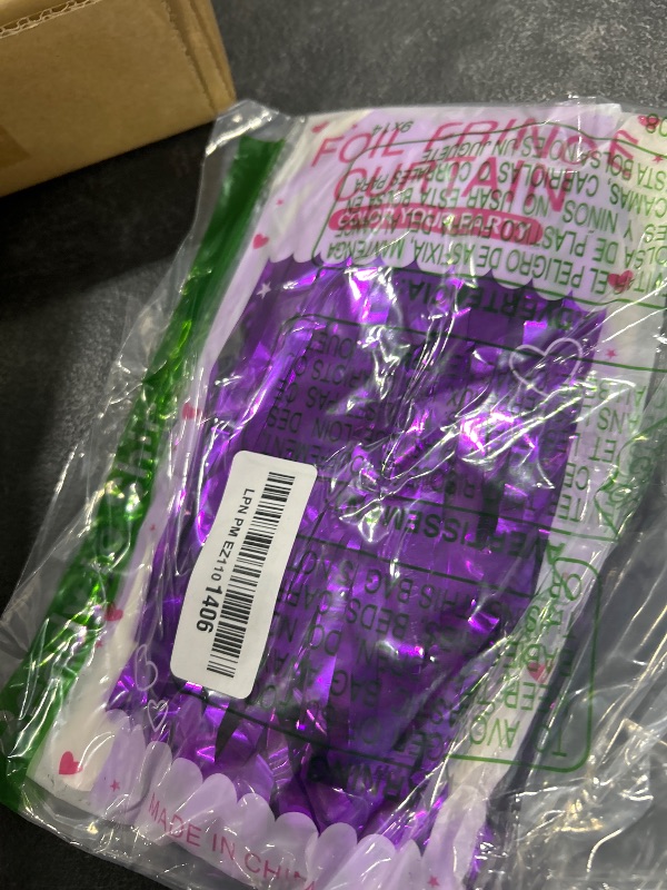 Photo 1 of 2 Pack Purple Backdrop Tinsel Streamers Foil Fringe Backdrop Halloween Party Decorations Purple Backdrop Curtain Birthday Graduation Bachelorette Christmas New Year Party Decorations
