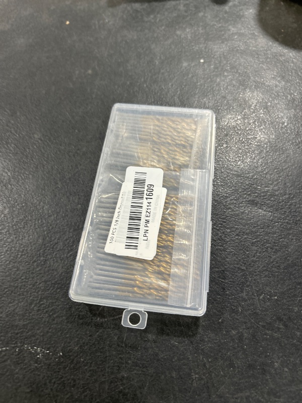 Photo 1 of 100 PCS 1/8 Inch Drywall Bit, Spiral Saw Tip Cutting Bits Tools with Box, Guide Point Cutting Bits for Use with Spiral Saws, for Drywall Work, Outlets, Woodworking, Construction Tasks (Gold)
