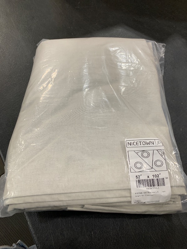 Photo 1 of NICETOWN 100% Absolutely Blackout Linen Curtains with Thermal Insulated White Liner, Ivory, W52, 2 Pieces, Noise Reducing Textured Linen Look Curtains for Windows 102 inch Length for Classroom