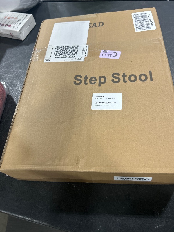 Photo 1 of SPACELEAD Mobility Step Stool for Adults & Seniors, Indoor/Outdoor Portable Stair Assist, Anti-Slip Platform for Bathroom? Kitchen, Office, and Bedroom, 600lbs Capacity, White Gray