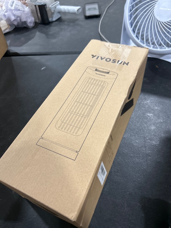 Photo 1 of VIVOSUN 13'' Tower Fan, Bladeless Desk Fan with 3 Speeds and 70° Oscillation, Portable and Compact, Quiet Cooling Fan for Home and Office, White