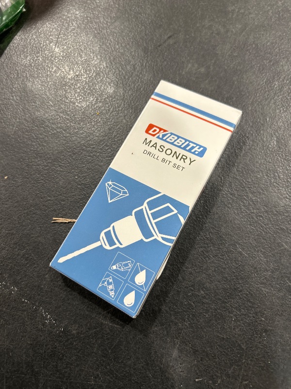 Photo 1 of 10-Piece Masonry Drill Bit Set for Concrete Tile Glass Ceramic Brick,1/8 to 1/2 Inch Drilling Bits with Triangle Handle,Tungsten Steel Alloy Tip.?Black?