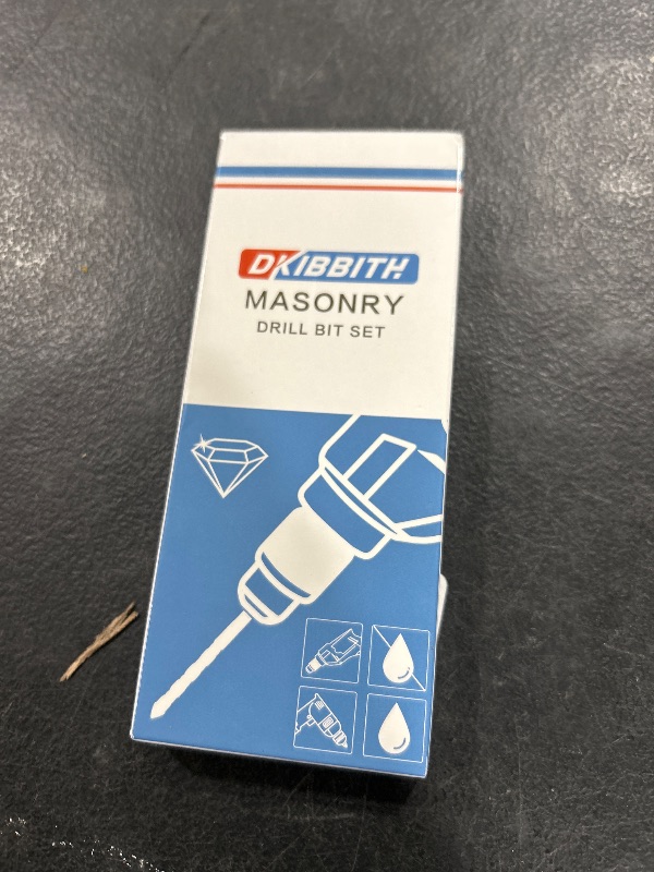 Photo 1 of 10-Piece Masonry Drill Bit Set for Concrete Tile Glass Ceramic Brick,1/8 to 1/2 Inch Drilling Bits with Triangle Handle,Tungsten Steel Alloy Tip.?Black?