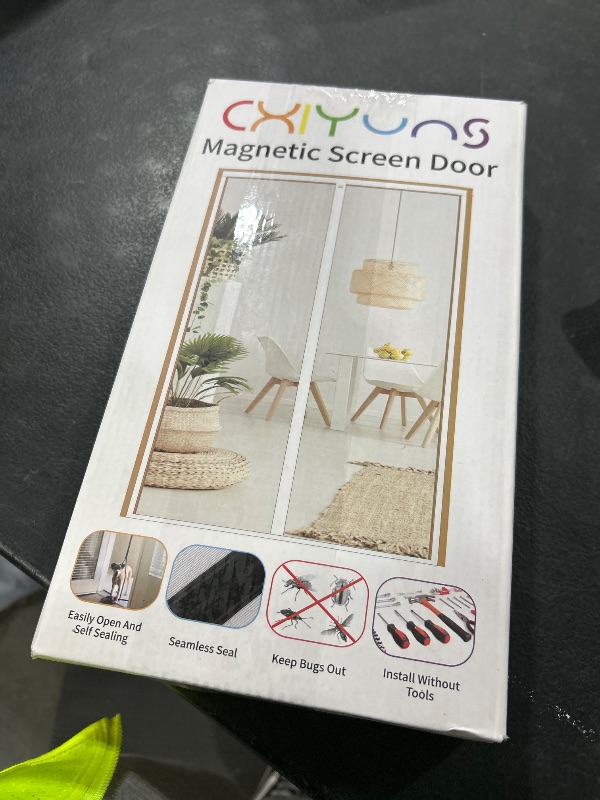 Photo 1 of CHIYUNS White Screen Door Mesh Magnetic Closure Heavy Duty 32 x 82 inch, Self Closing Fiberglass Mosquito Net with Magnet for Doors, Bug Fly Screens Curtain for Doorway, Keep Bugs Out, Pet Friendly
