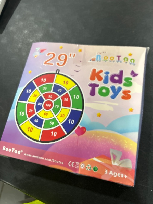 Photo 1 of 29" Large Dart Board for Kids, BooTaa Kids Dart Board with 12 Sticky Balls, Boys Toys, Indoor/Sport Outdoor Fun Party Play Game Toys, Birthday Gifts for 3 4 5 6 7 8 9 10 11 12 Year Old Boys Girls