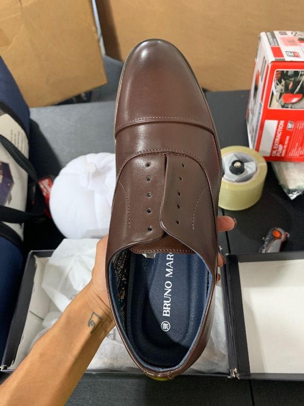 Photo 1 of Bruno Marc Men's Lace Up Soft Cap-Toe Formal Dress Shoes,Size 9W,Dark Brown,LOUISWIDE_2