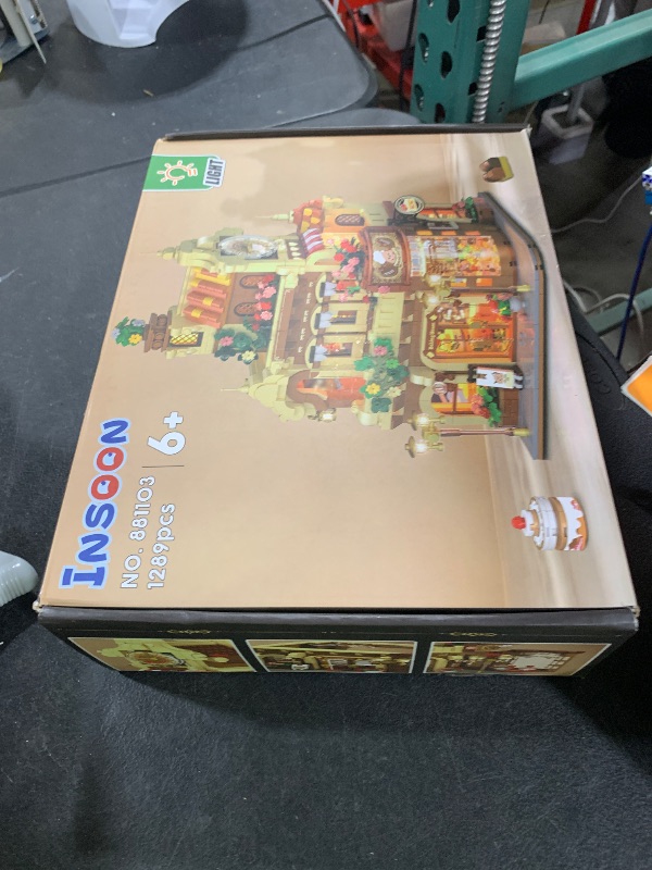 Photo 1 of INSOON City Bakery Cafe House Building Set with Light, 1289 PCS Baking Shop Building Block Toy with Coffee Cake Bread Bakery Room, Pastry Construction Model for Adults Teens Kids Boys Girls Ages 8-12+