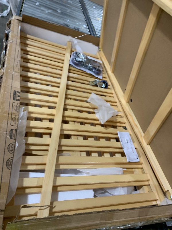 Photo 1 of Dream On Me Folding Full Size Convenience Crib In Natural, Two Adjustable Mattress Height Positions, Comes With Heavy Duty Locking Wheels, Flat Folding